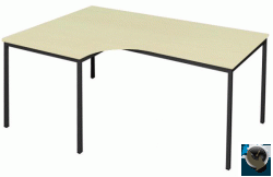 Freiformtisch-Winkel Schreibtisch 180 cm Ahorn Dekor Winkel links - Maß: 180 x 120/80 cm - Lieferzeit ca. 6 Wochen !!!